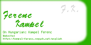 ferenc kampel business card